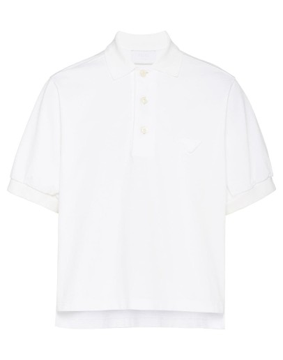 oversized knitted polo shirt