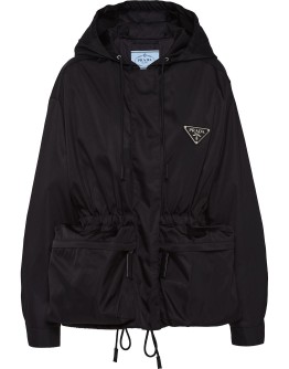 oversized drawstring zipped jacket