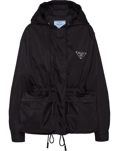 oversized drawstring zipped jacket