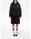 oversized drawstring zipped jacket