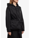 oversized drawstring zipped jacket