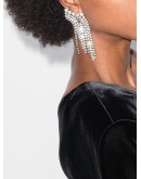 silver-tone fringed crystal earrings