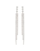 crystal-fringe drop earrings