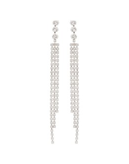 crystal-fringe drop earrings
