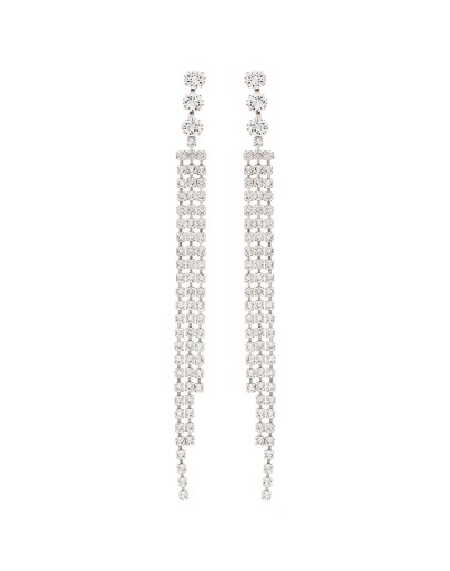 crystal-fringe drop earrings
