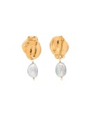 24kt gold-plated sterling silver pearl earrings