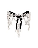silver-tone crystal-embellished choker