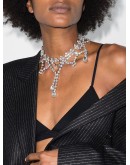 silver-tone crystal-embellished choker