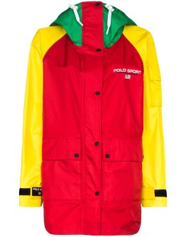 colour block logo jacket 