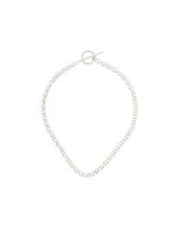 silver-tone crystal-embellished necklace