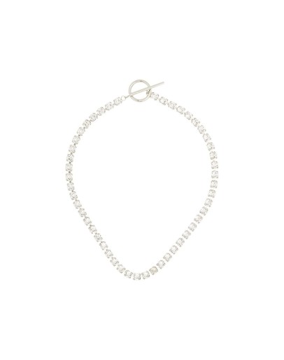 silver-tone crystal-embellished necklace