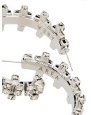 silver-tone crystal-embellished hoop earrings
