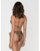 Empire leopard-print halterneck bikini top