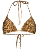 Empire leopard-print halterneck bikini top