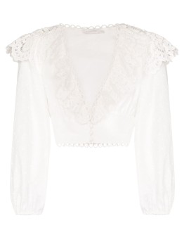  Bellitude ruffled cropped blouse