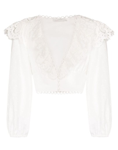  Bellitude ruffled cropped blouse