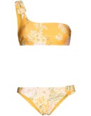 Amelie one-shoulder floral-print bikini set