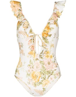 Amelie ruffle-neck swimsuit