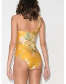 Amelie floral-print one-shoulder swimsuit