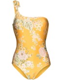 Amelie floral-print one-shoulder swimsuit