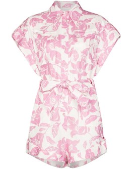 floral print tie-waist playsuit