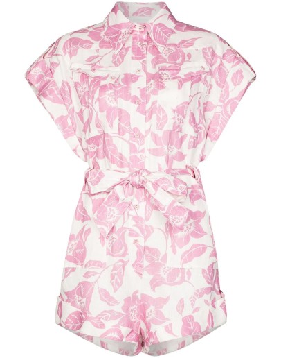 floral print tie-waist playsuit