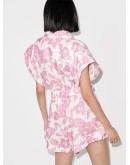 floral print tie-waist playsuit