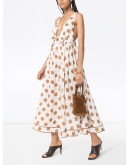 Empire polka-dot maxi dress