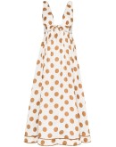 Empire polka-dot maxi dress