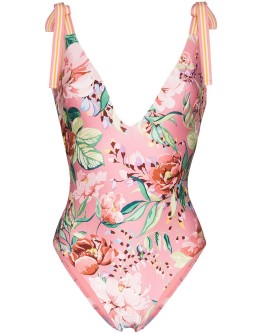 floral-print swimsuit