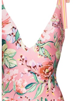 floral-print swimsuit