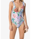 Deep V-neck floral swimsuit 