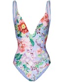 Deep V-neck floral swimsuit 