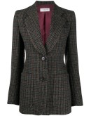 single breasted houndstooth jacket
