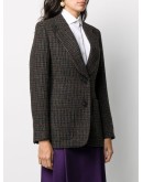 single breasted houndstooth jacket
