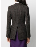 single breasted houndstooth jacket