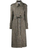 tie-waist tweed tench coat