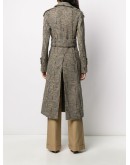 tie-waist tweed tench coat