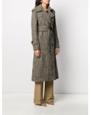 tie-waist tweed tench coat