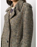 tie-waist tweed tench coat