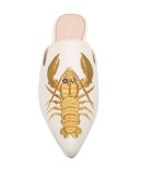lobster embroidered slippers