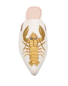 lobster embroidered slippers