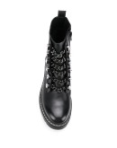 chain lace ankle boots