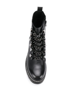 chain lace ankle boots