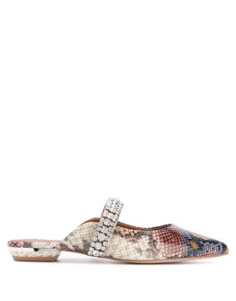 Princely snakeskin print mules