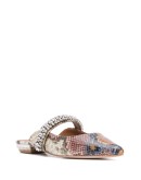 Princely snakeskin print mules