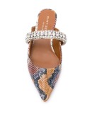 Princely snakeskin print mules