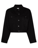 VLTN logo-print cropped denim jacket