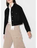 VLTN logo-print cropped denim jacket