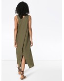 wrap-effect midi dress